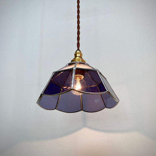 アンティーク ステンドグラスネジレパープルペンダントシーリング