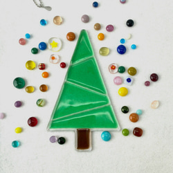 『送料無料』自分で作るガラスのクリスマスツリーセット　Green⑤ライトグリーン　 2枚目の画像