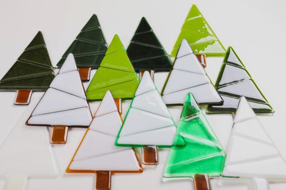 自分で作るガラスのクリスマスツリーセット　Green⑥ピーポッドグリーン　 9枚目の画像