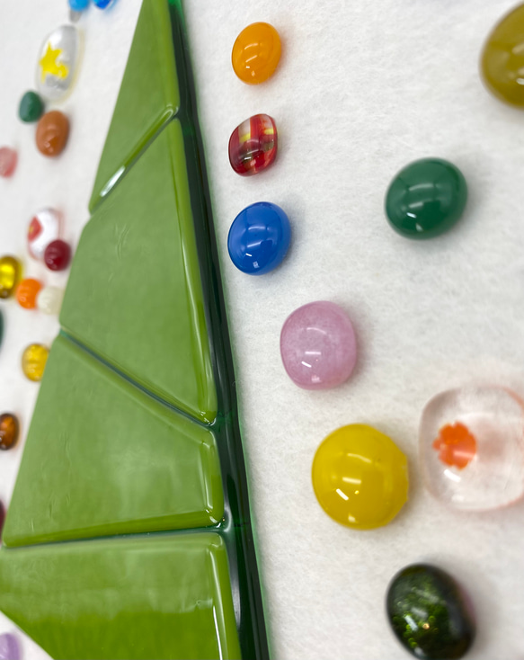 『超早割.送料無料』自分で作るガラスのクリスマスツリーセット　Green⑦グリーンonグリーン　 4枚目の画像