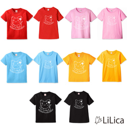 ネコのかわいいＴシャツ 半袖 さくらにゃんこ キッズ レディース  部屋着インナーにも 猫のイラスト【レッド】 8枚目の画像