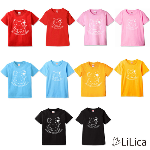 ネコのかわいいTシャツ 半袖 さくらにゃんこ キッズ レディース 部屋