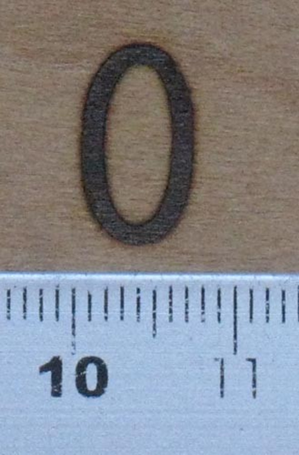 数字焼印　0　48ポイント直火式焼印です。 2枚目の画像