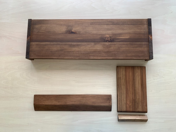 木製パソコンモニター台、マウスパッド、リストレスト 4枚目の画像