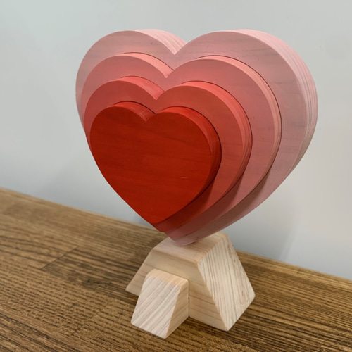オブジェ　フォークアート　ハート　作家もの オブジェ フォークアート ハート 作家もの