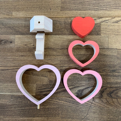 オブジェ　フォークアート　ハート　作家もの オブジェ フォークアート ハート 作家もの