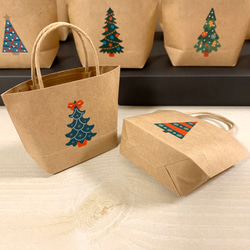 〈送料無料〉ミニ紙袋　クリスマスツリー　12枚or24枚セット　アドベントカレンダーにも♩ 5枚目の画像