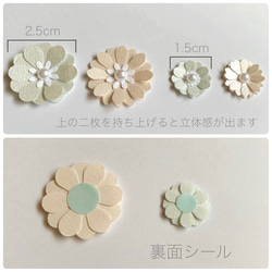 〈送料無料〉お花シール　パール 2color   24枚セット 5枚目の画像