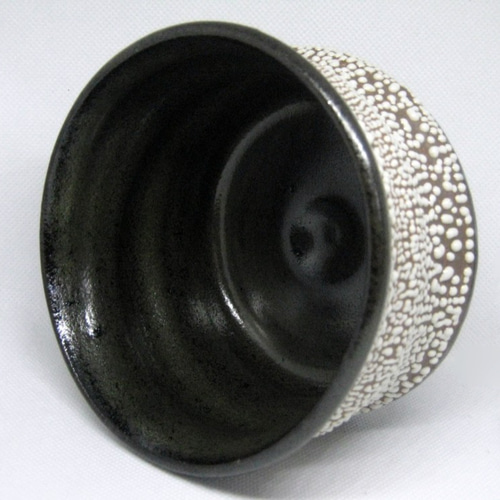 薩摩黒　鮫肌抹茶碗　D384 薩摩黒 鮫肌抹茶碗 D384