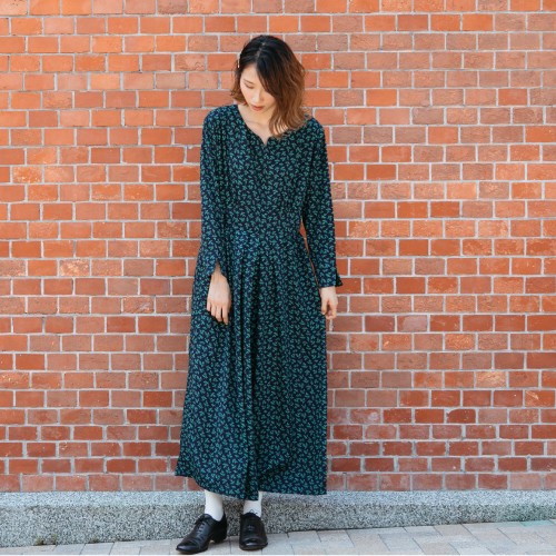 長袖 花柄 ロングワンピース｜neroli 【臨月 までOK】【セミオーダー