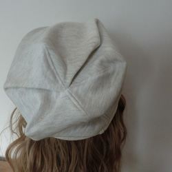おしゃれな肌にやさしい綿帽子　杢糸アイボリー 3枚目の画像