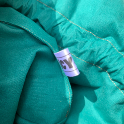 フリンジ付き 巾着 巾着ポーチ (カラー:グリーン) お揃いのティッシュケース付き　エコバッグ　バック 6枚目の画像