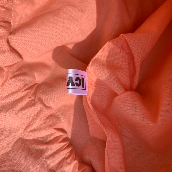 フリンジ付き 巾着 巾着ポーチ (カラー:ピンク) お揃いのティッシュケース付き　エコバッグ　バック 5枚目の画像