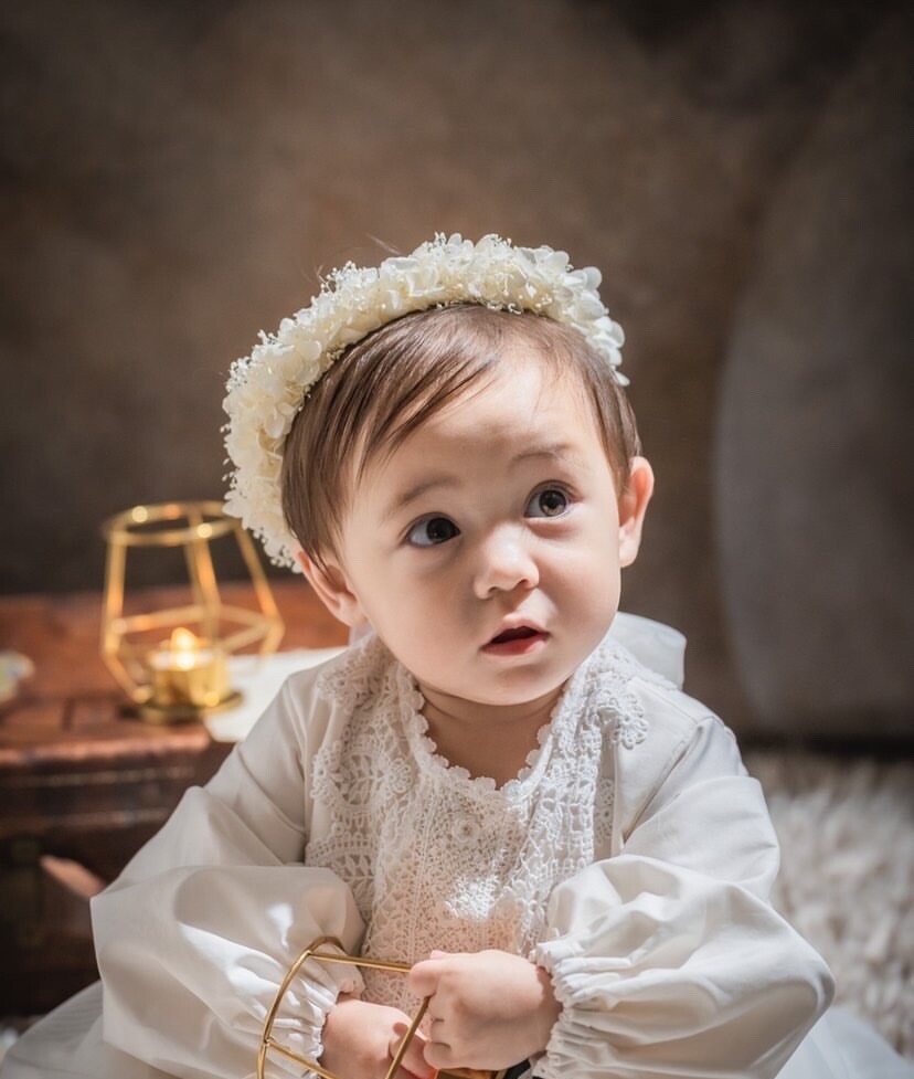 ꫛꫀꪝ【デニム風ふんわりリボン】ベビーヘアクリップ キッズヘア