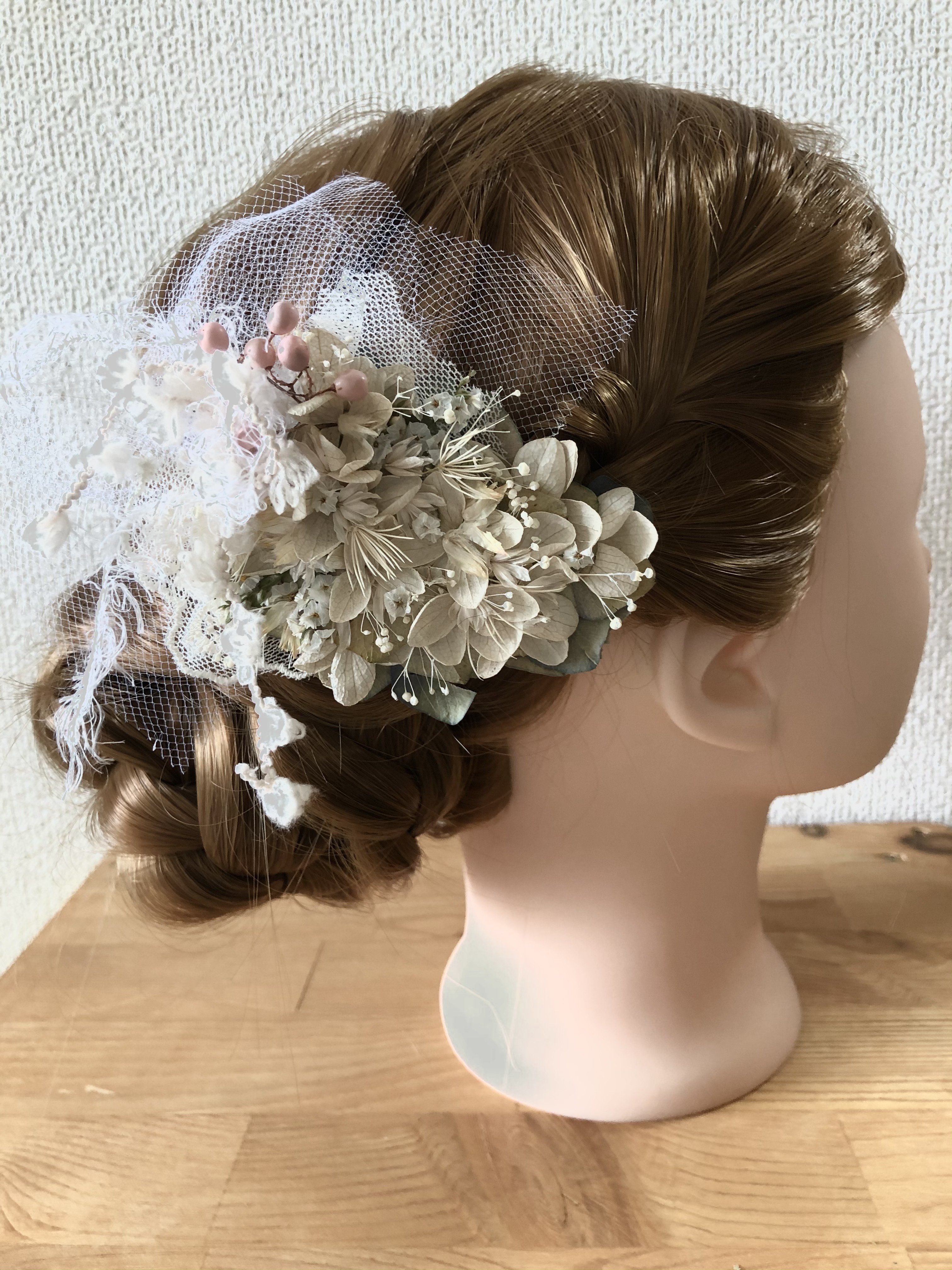 【送料無料】ドライフラワー　ヘッドドレス　髪飾り　ウェディング　成人式　卒業式