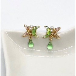 moon butterfly ビジューピアス＊gleen＊ 2枚目の画像