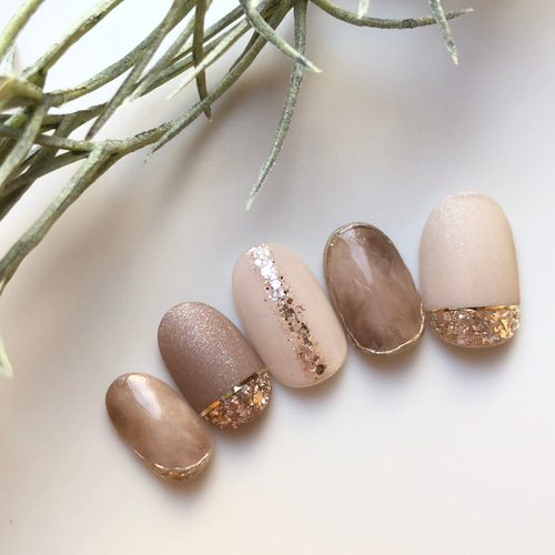 brown ニュアンス ネイルチップ 6b1b32f431e83b4699121c04367274
