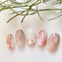 No.34 コーラルピンクの春ニュアンスネイル /シェルネイル/春