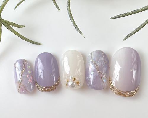 オーダーネイルチップ　シンプルニュアンスピンクパールワンホン推しno.44 1_31a0b5194e97b3c7885d664eef3e