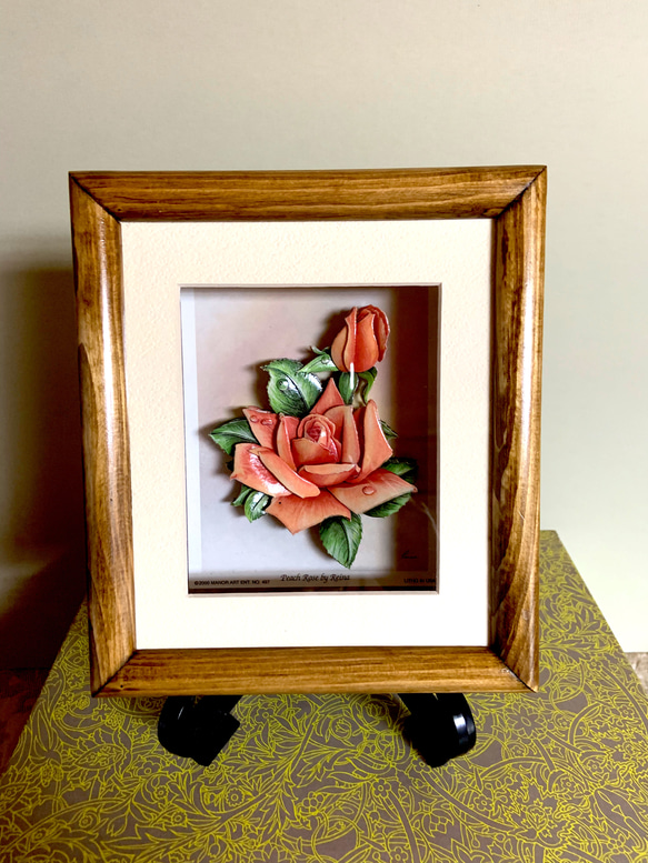 シャドーボックス バラ園 シャドウボックス完成品、額付(つる