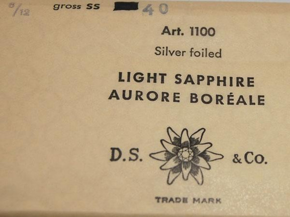 ヴィンテージ スワロフスキー art.1100 LIGHT SAPPHIRE AB ss40　36個 バラ売り 9枚目の画像