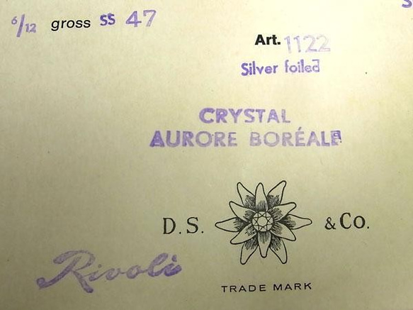 ヴィンテージ スワロフスキー art.1122 CRYSTAL AB ss47 Rivoli　36個 バラ売り 9枚目の画像