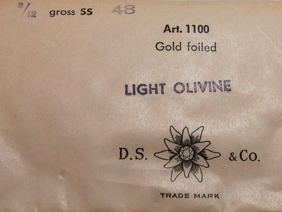 ヴィンテージ スワロフスキー art.1100 LIGHT OLIVINE ss48　18個 バラ売り 9枚目の画像