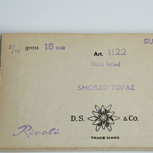 ヴィンテージ スワロフスキー art.1122 SMOKED TOPAZ 16mm リボリ 18個