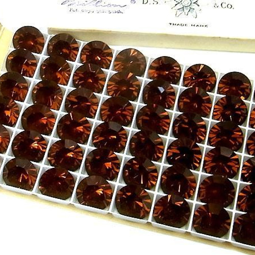ヴィンテージ スワロフスキー art.1102 SMOKED TOPAZ ss60 24個 バラ