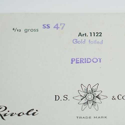 リボリスワロフスキー ヴィンテージ ヴィンテージ スワロフスキー art.1122 PERIDOT ss47 リボリ 18