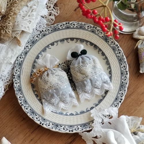 アンティークレース ラベンダーサシェ その他インテリア雑貨