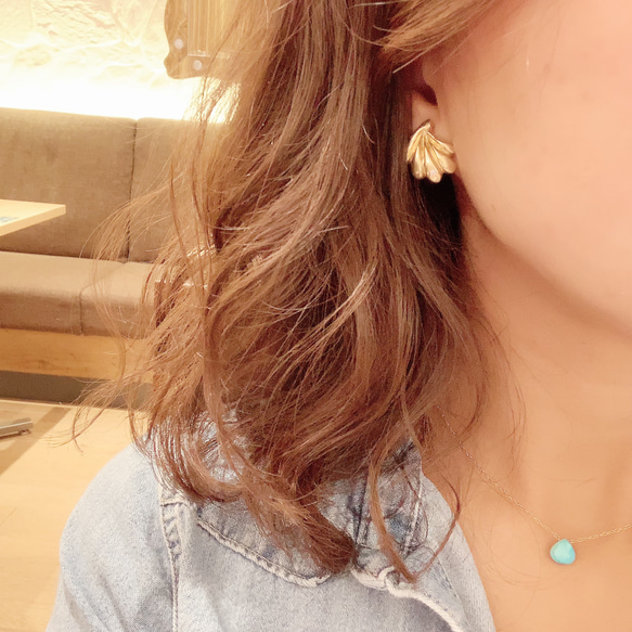 vintage inspired seashell earrings...♡ マーメイド　ピアス　イヤリング　貝殻 2枚目の画像