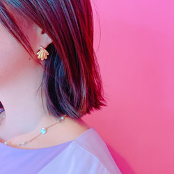 vintage inspired seashell earrings...♡ マーメイド　ピアス　イヤリング　貝殻 3枚目の画像