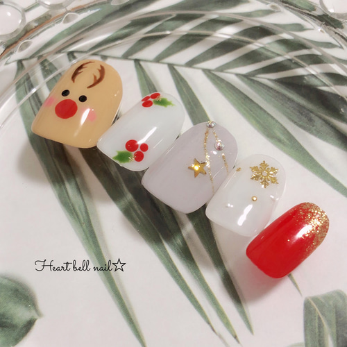蓄光*クリスマス*ネイルパーツ*サンタさん* クリスマスの主役はもちろん？！サンタクロースネイルに決定