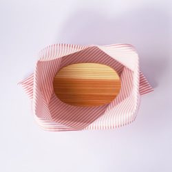 あずま袋【お弁当袋 コンビニバッグ】ストライプ/ピンク/コットン 5枚目の画像
