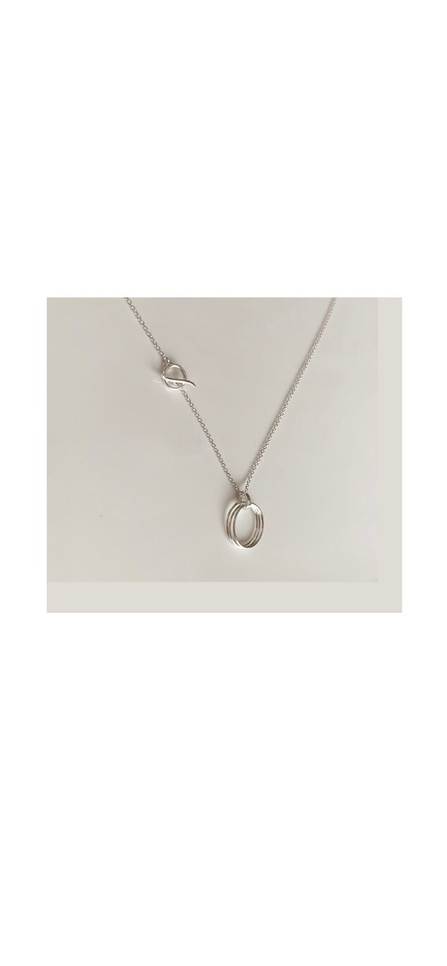 〈送料無料〉＊silver925＊三連リング▪︎マンテル金具▪︎ネックレス▪︎ ▪︎オーダーメイド▪︎アレルギー対応