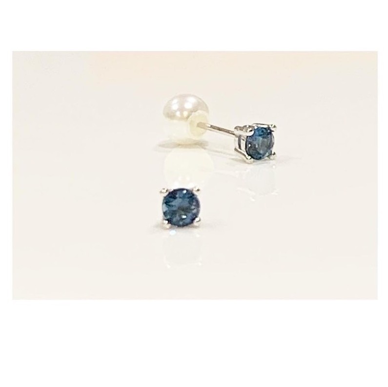 ＊ロンドンブルートパーズ＊貝パール▪︎2way▪︎silver925▪︎ロジウムコート▪︎ピアス▪︎受注後作製