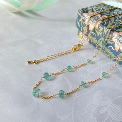 【5月の誕生石】宝石質エメラルドの新緑ネックレス　K16GP necklace+　/ac68 1枚目の画像