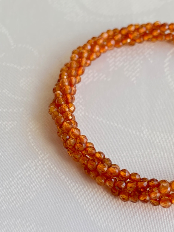 20粒】オレンジガーネット（ヘソナイト） 極小ラウンドカット 2mm