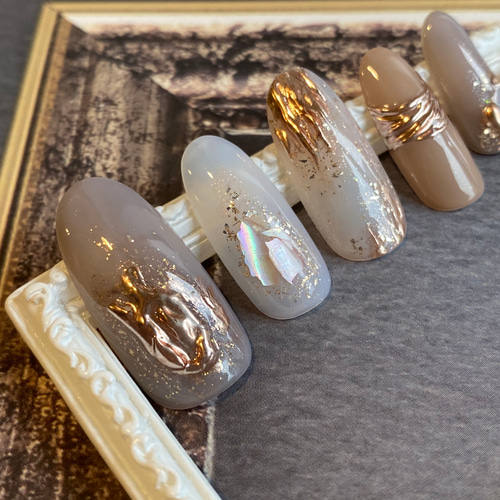 ニュアンスネイル 大人ニュアンス リングネイル 進化系ミラー  