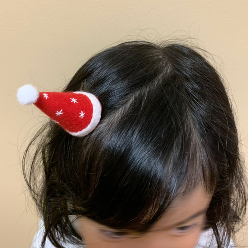 赤リボンサンタさん☆5センチパッチンピン