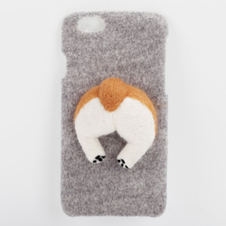 スマホケース   羊毛フェルト おしり コーギー 犬　iPhone7 iPhone6/iphone7plus 2枚目の画像