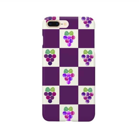 【SUZURIにて販売中】ボタンなブドウ(紫)   スマホケース 1枚目の画像