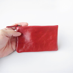 手に馴染むレザーポーチ　「Tha phae pouch Mサイズ (red)」 3枚目の画像