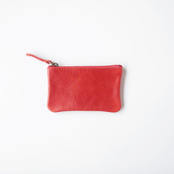 手に馴染むレザーポーチ　「Tha phae pouch Sサイズ (red)」 2枚目の画像