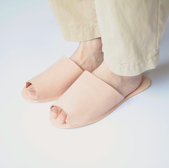 【再販】足に馴染むレザースリッパ 「Slippers(horse split/natural)」 8枚目の画像