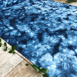 936：天然藍 カゴ染め　晒し木綿生地　¥150/10cm 2枚目の画像
