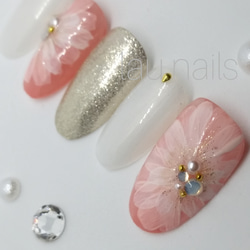 ネイルチップ ワンホン フラワー パール ネイルチップ ワンホン フラワー パール