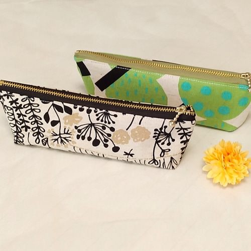 スリムなペンケース ボタニカル柄＆北欧風 全2色 ペンケース MEGUMI