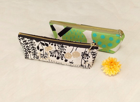 スリムなペンケース ボタニカル柄＆北欧風 全2色 ペンケース MEGUMI